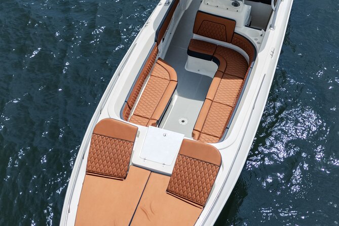 8-hour private tour in a luxurious and fast 41' AWA boat - Onboard basics that make a long day feel easy
