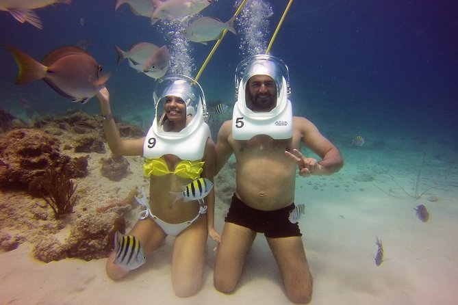 Aquanautas Helmet Diving in San Andres - The Poseidon stop and seabed time you actually get