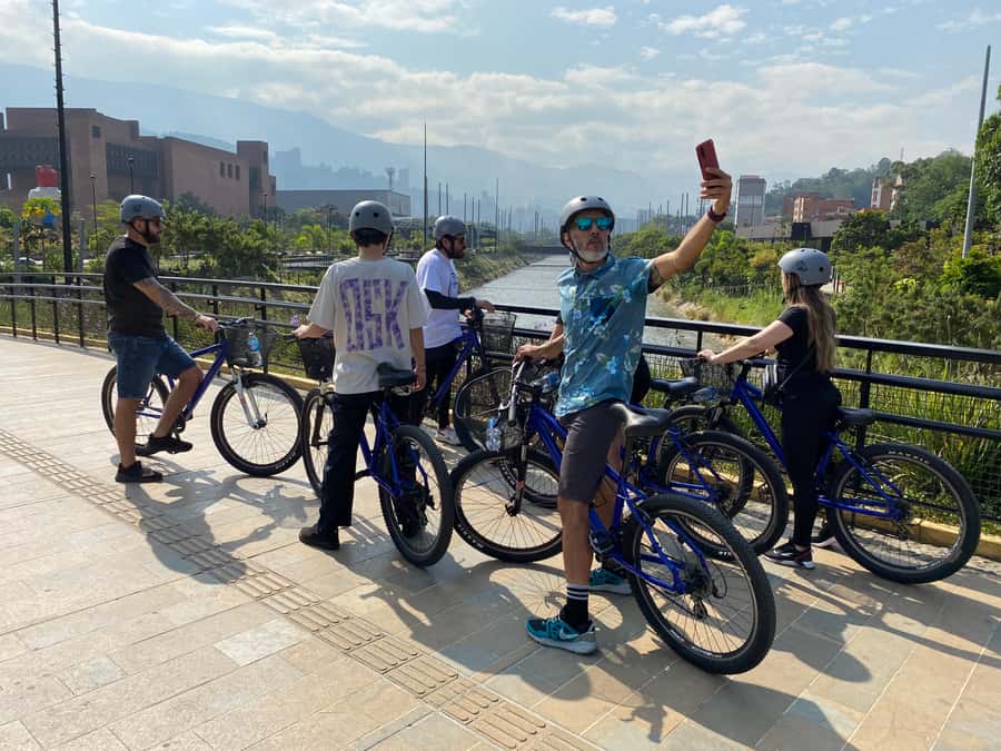Bike Tour Medellin with Snacks and Local Beer - Meeting at San Joaquín Church, then getting moving with confidence