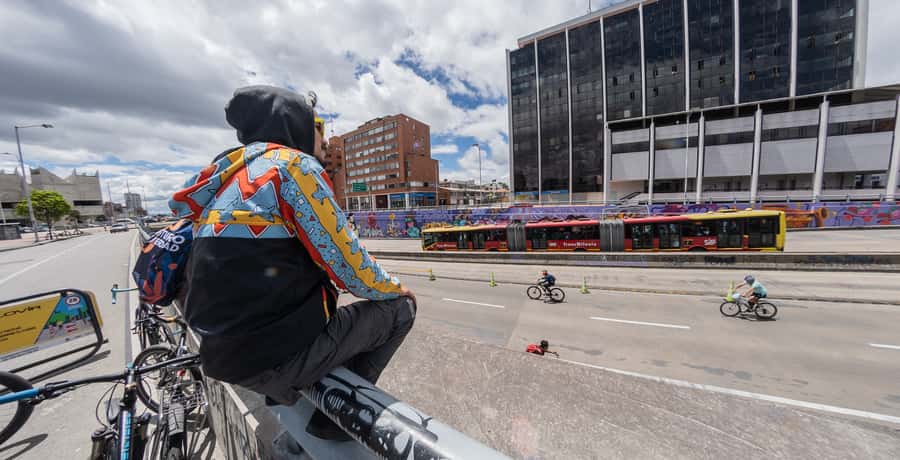 Biking in Full Color: Urban Art Bike Tour - Biking Bogotá on bike lanes, plus special Ciclovía Sunday routes