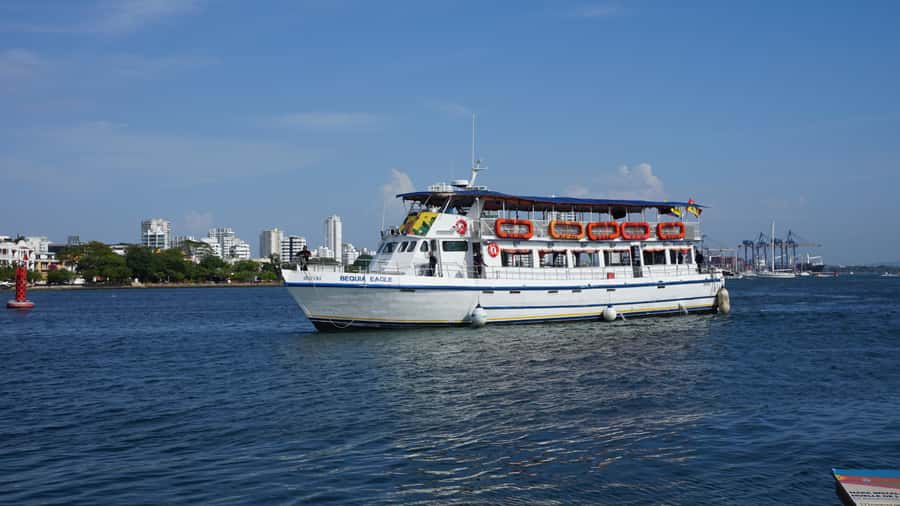 Cartagena: White Night Boat Tour with Dinner and Open Bar - Where and when to show up: the dock entrance fee and the 40-minute rule