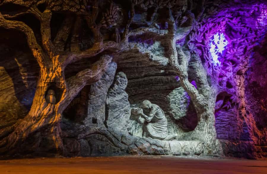 From bogota: Salt Cathedral tour a Cultural Heritage Tour - The main event underground, salt sculptures and the 14 Stations