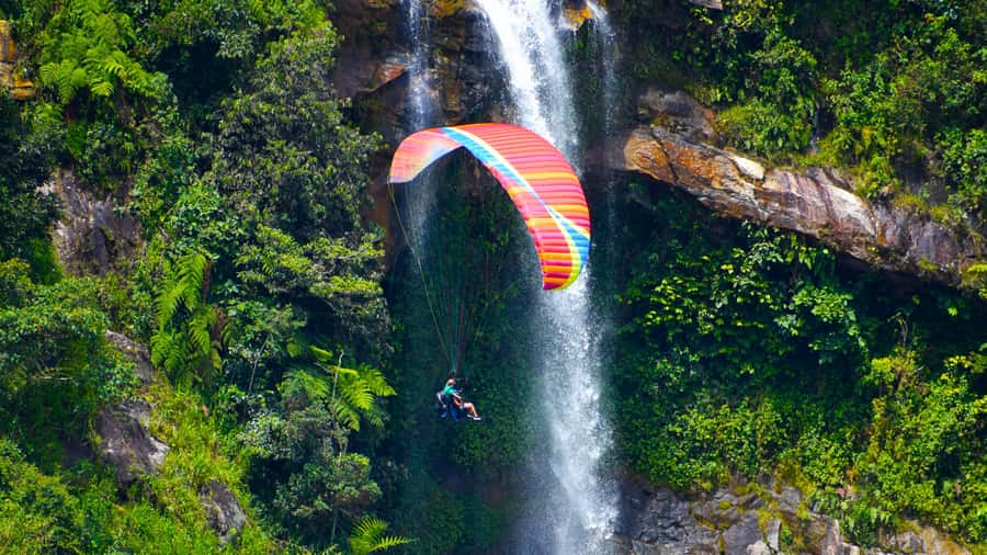 From Medellin: Private Paragliding Tour Over Waterfalls - What you actually see in the air: canyons, waterfalls, and Antioquia mountains