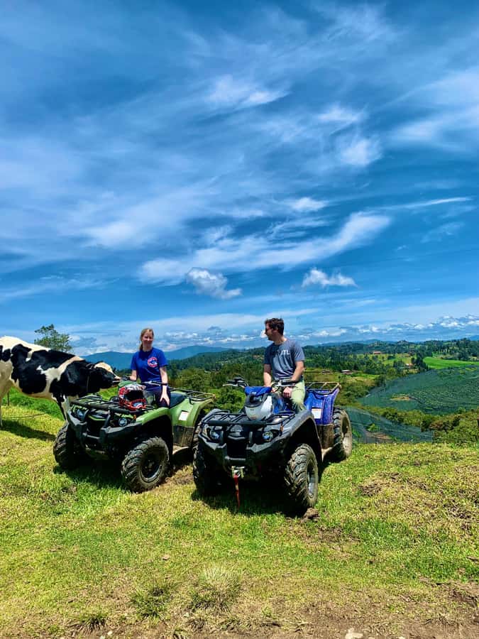Medellin: ATV Tour 3 Mountains - The Guarne viewpoint stop, coffee break, and the “mountain to valley” moment
