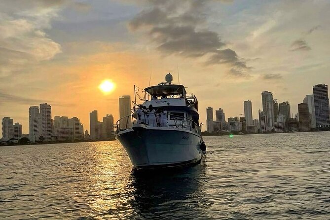 Premium Cruise Tour in Cartagena with Sunset and Open Bar - A 5 pm Cartagena Bay sunset cruise with DJ energy and city-light views