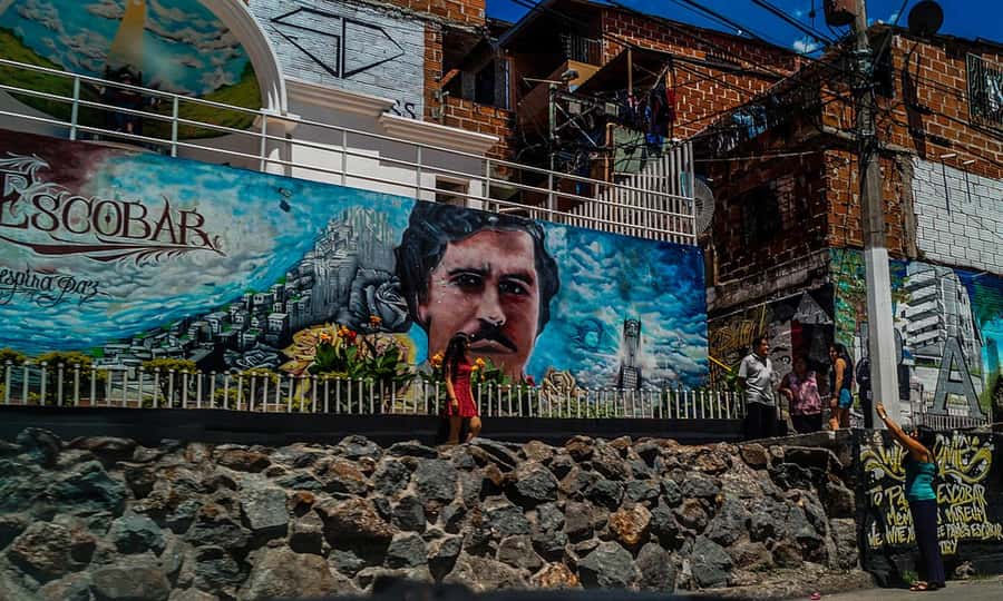 Private Pablo Escobar Tour - Dark days and the new Medellin - The Pablo Escobar mural stop, and how street art becomes storytelling