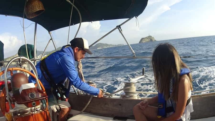 Santa Marta Bay: Sunset on a sail boat - Sailing Santa Marta Bay at Golden Hour, the classic-boat difference
