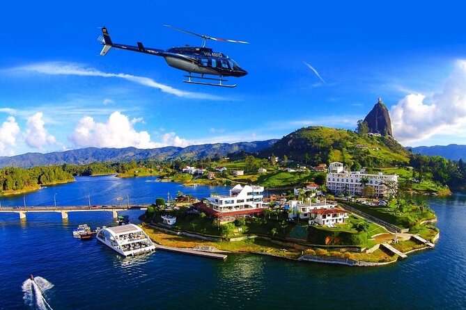 The best private tour to Guatapé and Helicopter ride + Guatapé's rock +Boat ride - Malecon de Guatapé and the Lake Boat Ride